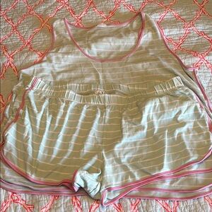 Lake women’s Striped Pajama Set with Pink Accents